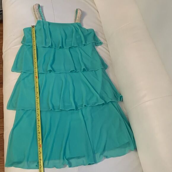 Cocktail Dress by Enfocus Studio Tiered Embellishment Straps Chiffon Size 4 - Picture 5 of 7